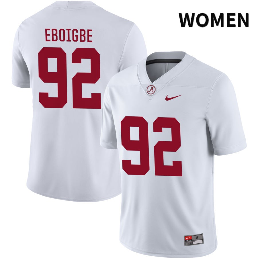 Alabama Crimson Tide Women's Justin Eboigbe #92 NIL White 2022 NCAA Authentic Stitched College Football Jersey VL16O55RC
